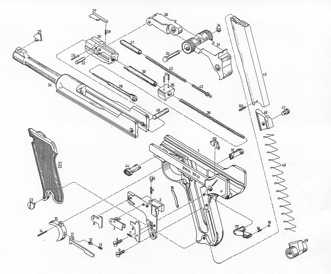 Erma German Factory Gun Parts, Erma Factory Repair Parts, Erma German